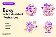 Boxy Robos Assistant Illustrations, a Technology Illustration by Welovegraphics (Thumbnail 1 of 7)