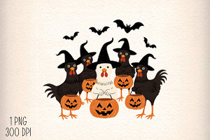 Trick or Treat Chicken PNG, Funny Fa, an Illustration by Daily.Designs