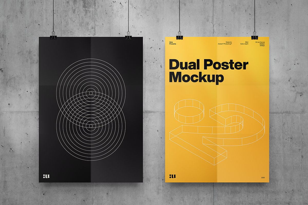 Dual Poster Mockup, a Mockup by Unio Designs (Photo 1 of 6)