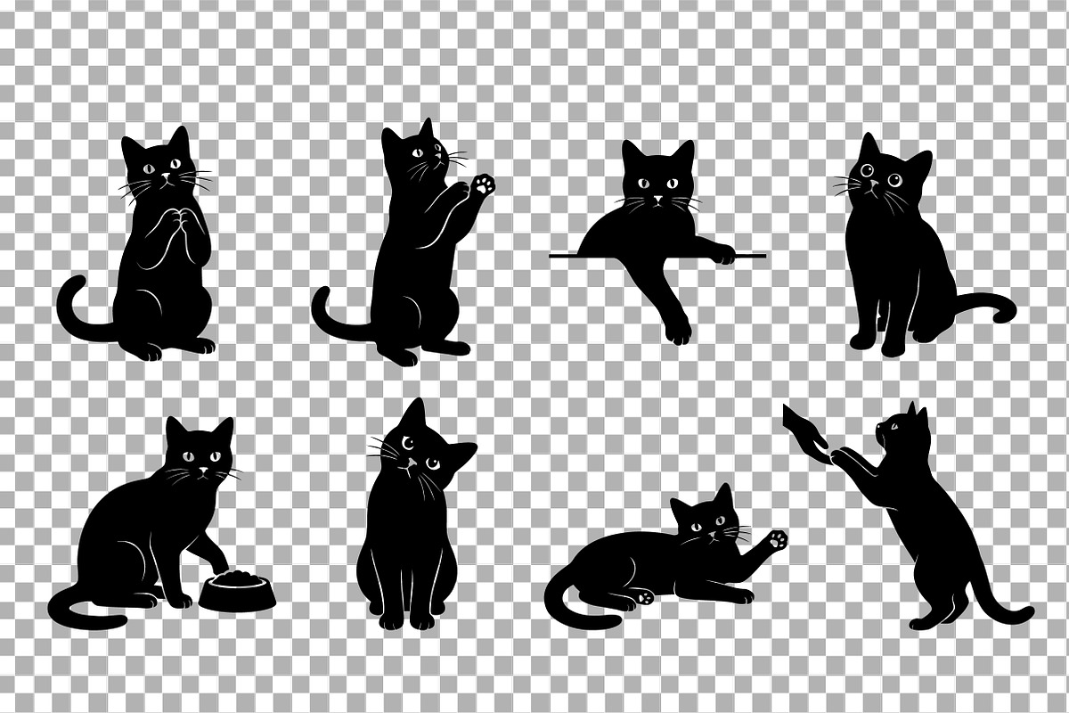 Expressive Cat Silhouette Set, an Object Graphic by Artonix (Photo 3 of 3)