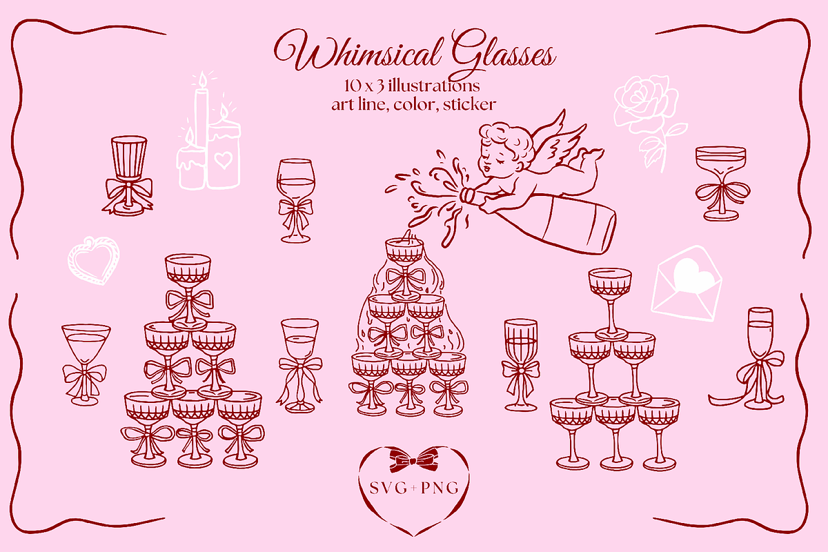 Whimsical Cupid Collection, a Decorative Illustration by InstaDesignPro (Photo 9 of 12)