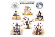 Watercolor Halloween Clipart Bundle, an Illustration by CharmClipart (Thumbnail 8 of 9)