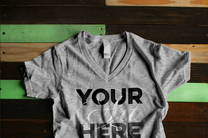 Women's V-Neck Photoshop Mockup, a Shirt Mockup by SLTFNDRY