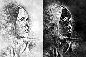 Chalk Sketch Photoshop Action, an Action Add-On by UnicDesign