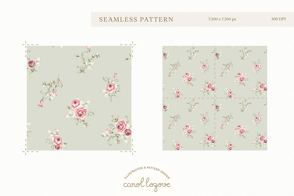 Watercolor Blush Roses Floral Set, a Decorative Illustration by Carol Lozove (Photo 49 of 50)