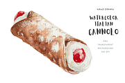 Cannolo Watercolor Illustration, a Food Illustration by Kolorata Art (Thumbnail 1 of 3)