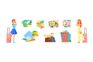 Beach Stuff for Summer Travel and, an Object Illustration by TopVectors