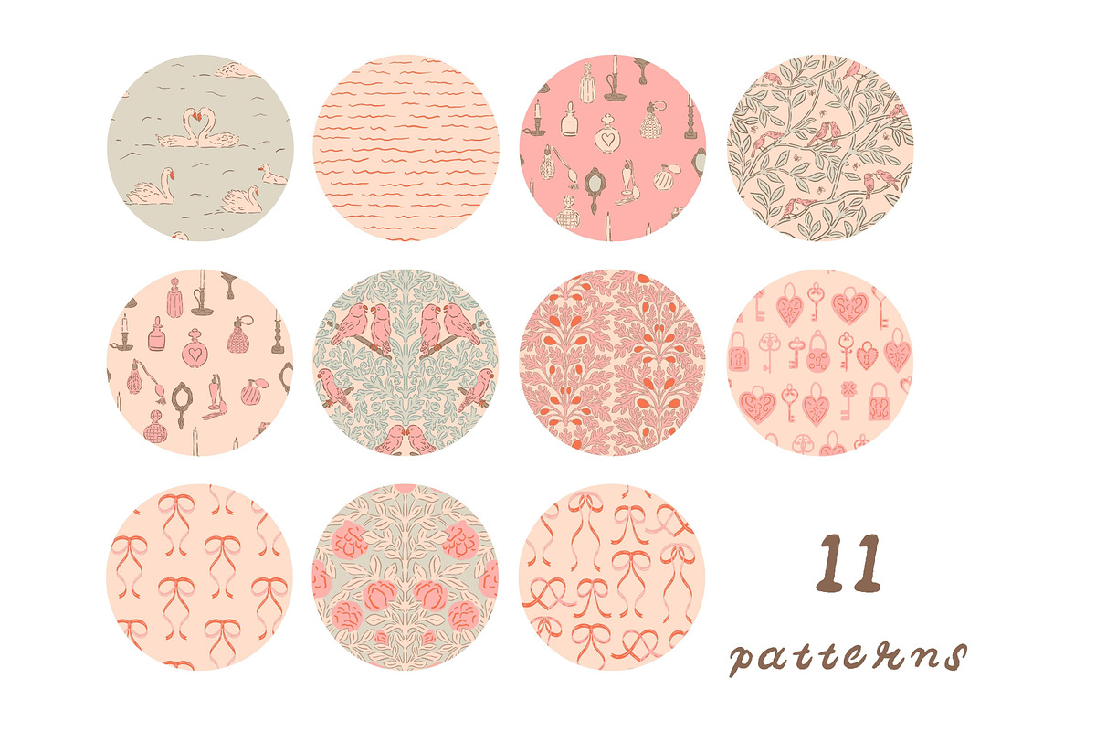 Renaissance Romance Patterns & Fonts, a Pattern Graphic by Liz Kohler Brown (Photo 2 of 11)
