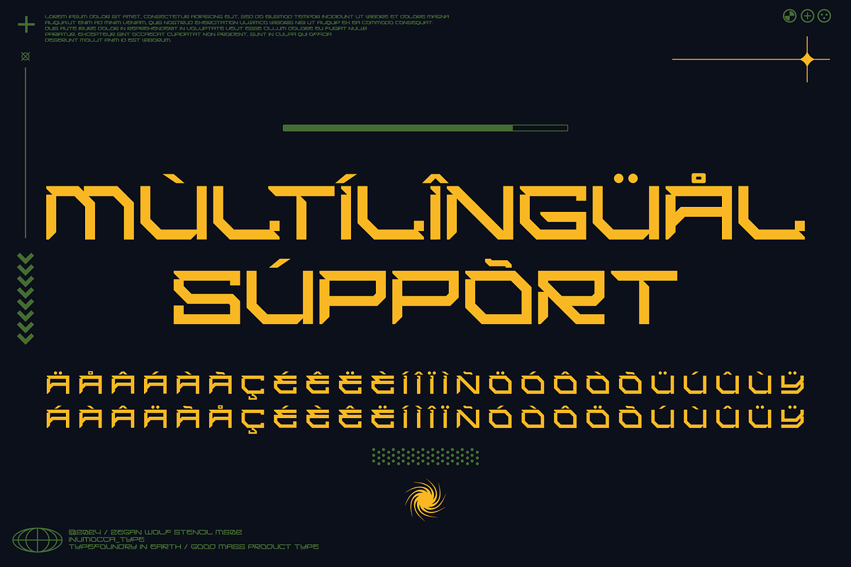Z.W Stencil, a Sans Serif Font by inumocca_type (Photo 12 of 13)