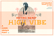 High Vibe - Vintage Retro Serif, a Serif Font by Antiquaria (Thumbnail 1 of 6)