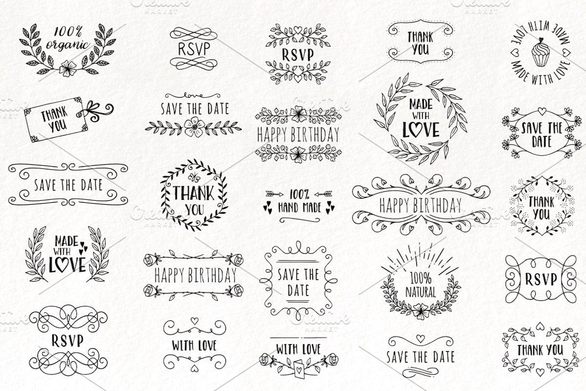75 Hand-Sketched Logos, a Branding & Logo Template by Franzi draws (Photo 5 of 5)