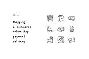 70 doodle icons 'shopping', an Outline Icon by Pinkbrush (Thumbnail 5 of 5)