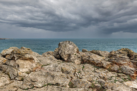 Breaking waves on the rocky coast of, a Nature Photo by verkelis