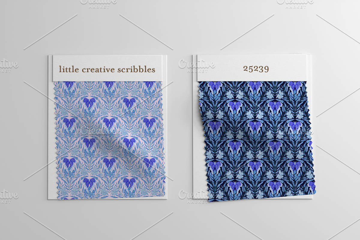 Monochrome Moth and Floral Seamless, a Pattern Graphic by Little Creative Scribbles (Photo 2 of 8)
