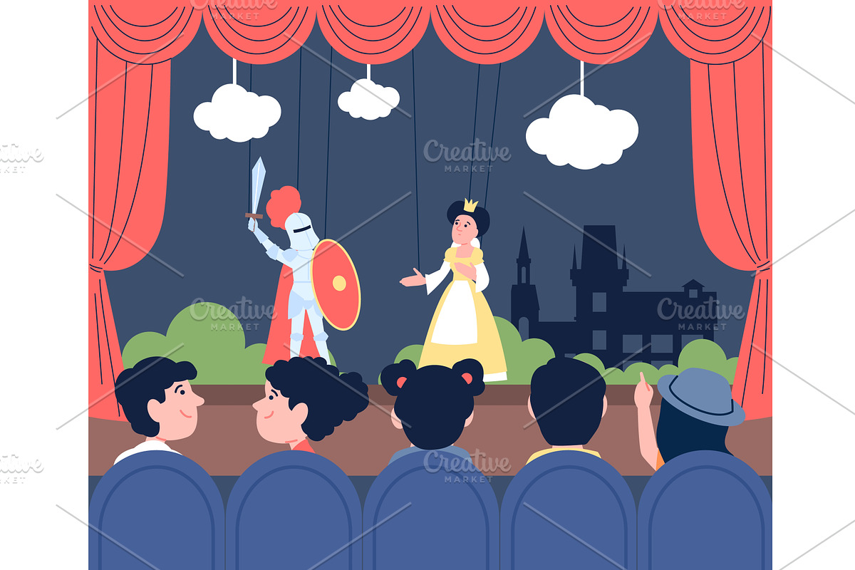 Puppet show for children. Kids, a Sport Illustration by LadadikArt