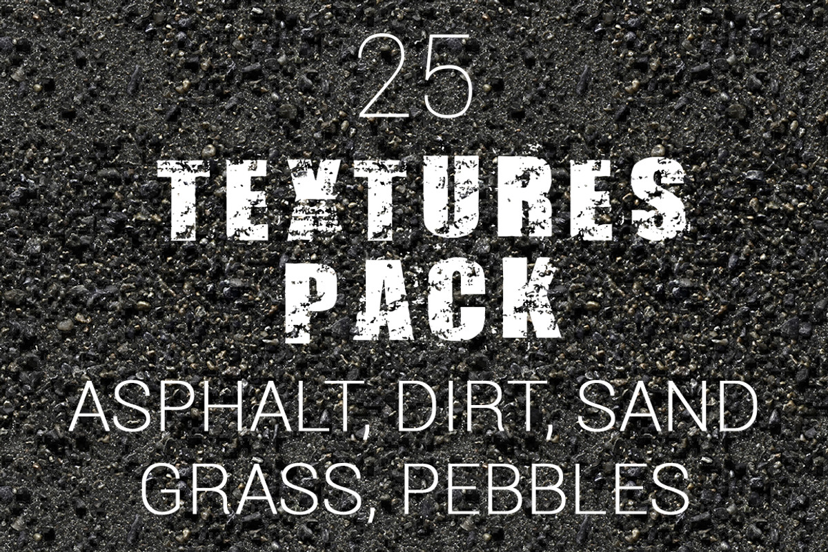 25 Textures Pack. Asphalt and more, a Texture Graphic by DesignRalko (Photo 1 of 6)