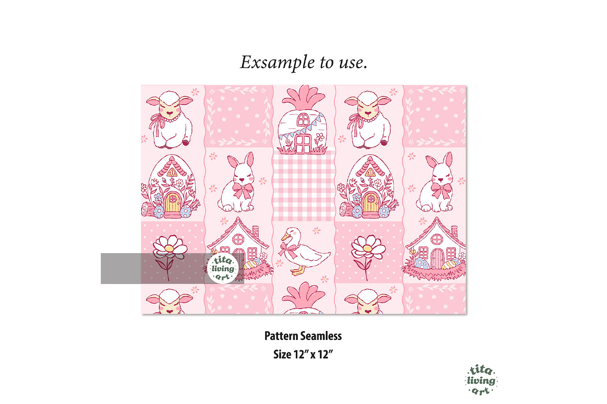 Easter Village Seamless Pattern, a Seasonal Illustration by TitaLivingArt (Photo 12 of 13)