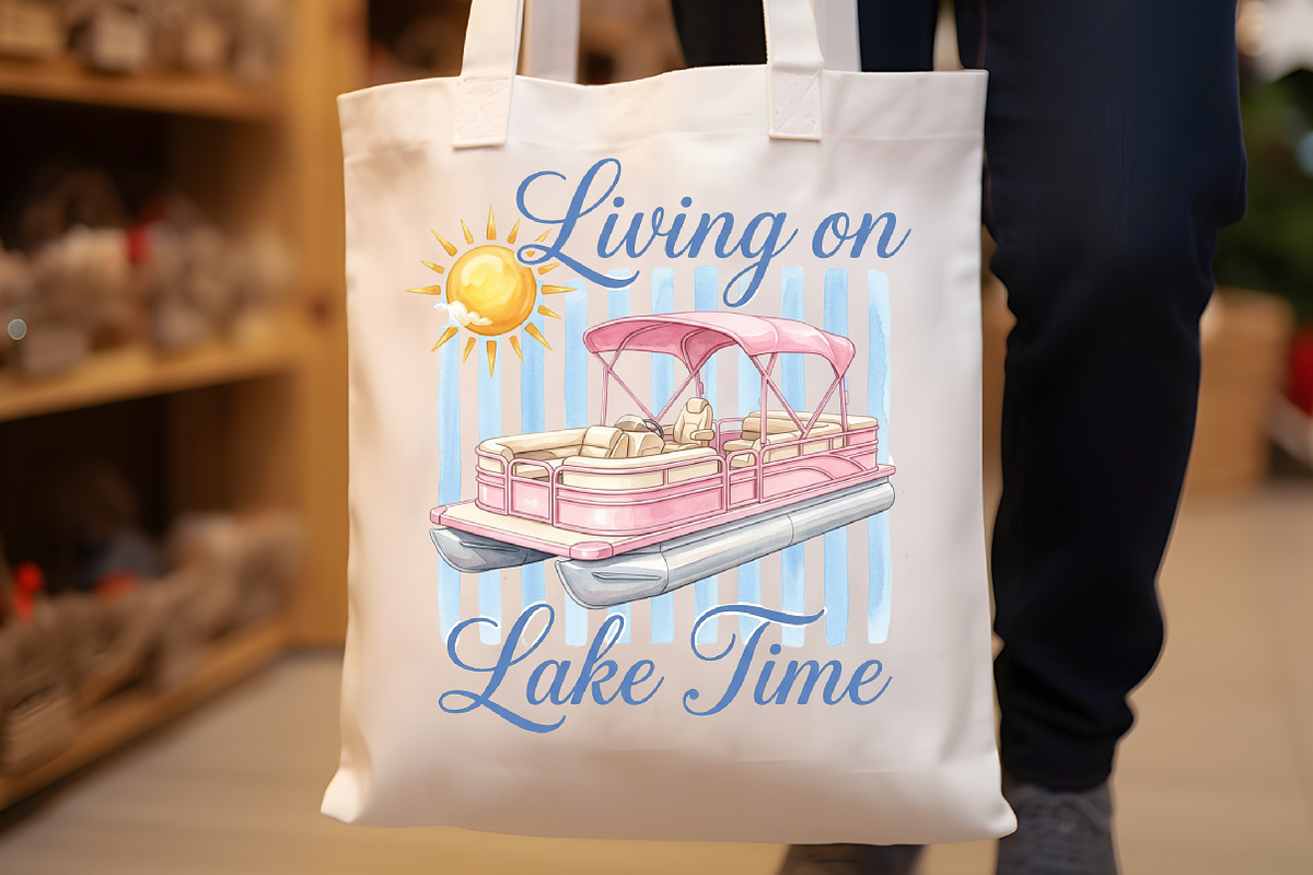 Lake Time Pontoon Boat PNG, a Seasonal Illustration by Sublimation Artist (Photo 8 of 9)