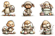 Easter Basket Clipart Bundle, an Illustration by Dream Creation (Thumbnail 3 of 8)
