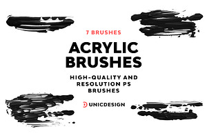 7 Acrylic Photoshop Brushes