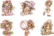 Summer Girls Png Clipart Bundle, a Person Illustration by Designking (Thumbnail 2 of 5)