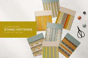 Ethnic - Seamless patterns, a Pattern Graphic by Deveze Art & Co