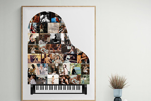 Piano Photo Collage,Musician Shape