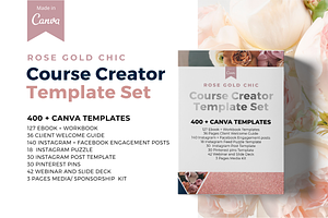 Rose Gold Chic Canva Template Set