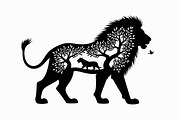 Lion Silhouette Vector Illustration,, an Illustration by Amazin_art (Thumbnail 3 of 21)