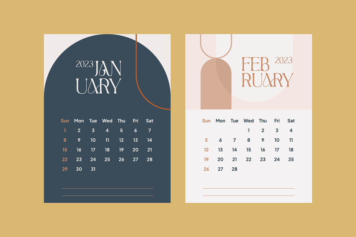 2023 Calendar Aesthetic Planner, a Stationery Template by Lucky Xtian (Photo 2 of 7)