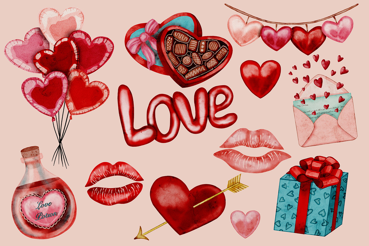 I Love You (seamless pattern), a Decorative Illustration by Andre_Eva (Photo 4 of 10)