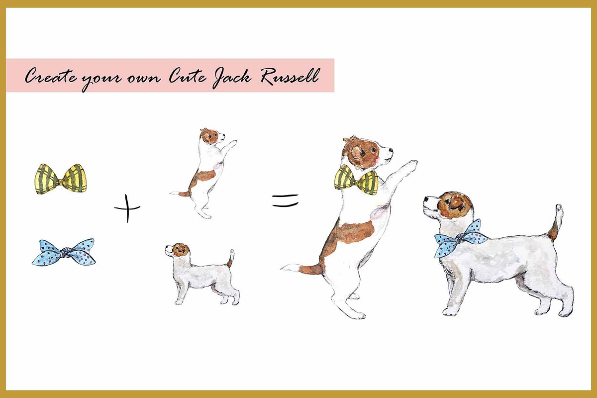 Jack Russell Clipart Digital Paper, an Animal Illustration by VianneArt (Photo 8 of 8)