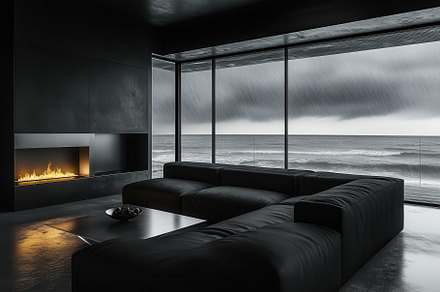 Minimalist Black Living Room, an Architecture Photo by Virgo Studio