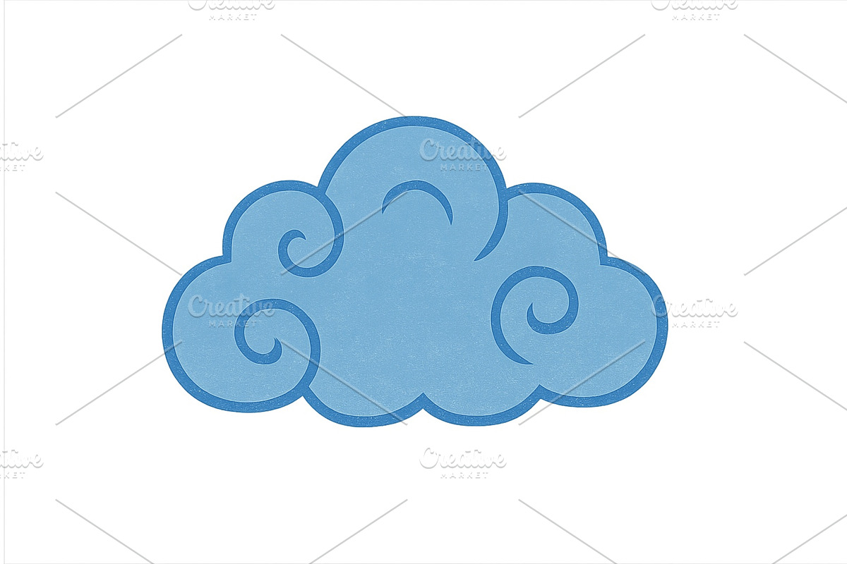 Bright blue cloud with swirls set, an Illustration by ZinetroN