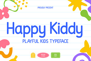 Happy Kiddy Playful Kids Font, a Sans Serif Font by Vadovastd