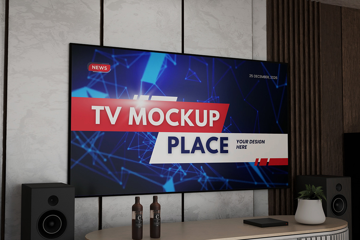 TV Screen Mockup, a Wearable Device Mockup by bimockup (Photo 6 of 6)
