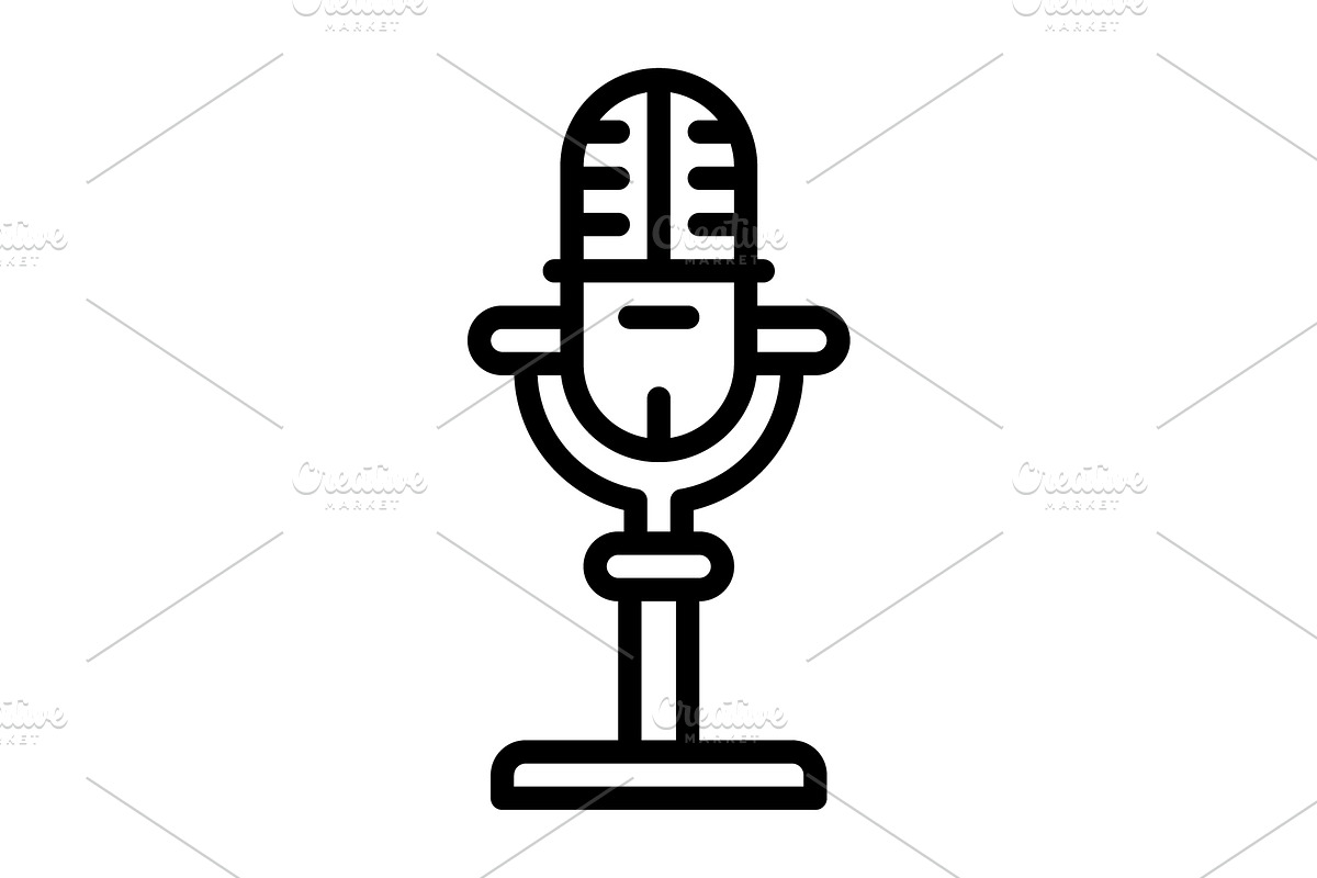Microphone podcast mix icon, an Outline Icon by Creative priyanka