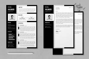 Black & White Resume CV Design, a Resume Template by MightyDesign