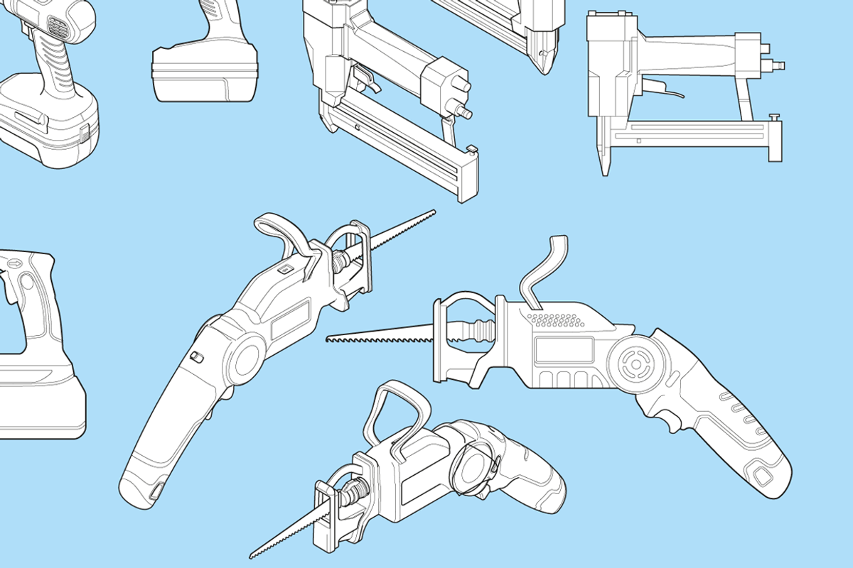 Handheld Power Tools, an Illustration by Industrial Artworks