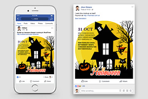 Halloween Party Night Facebook Post