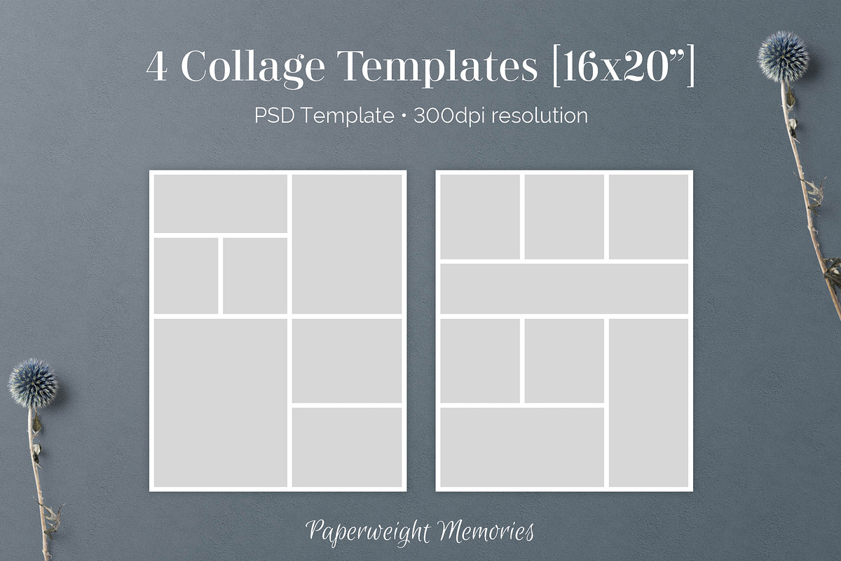 4 16x20 PSD Collage Board Templates, a Templates & Theme by Paperweight Memories (Photo 2 of 6)