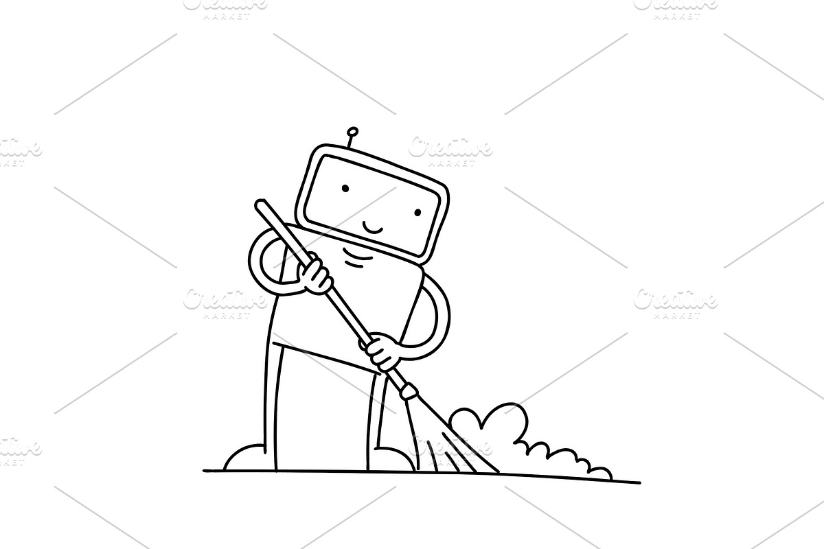 Robot cleaner sketch, an Illustration by Ilia Design