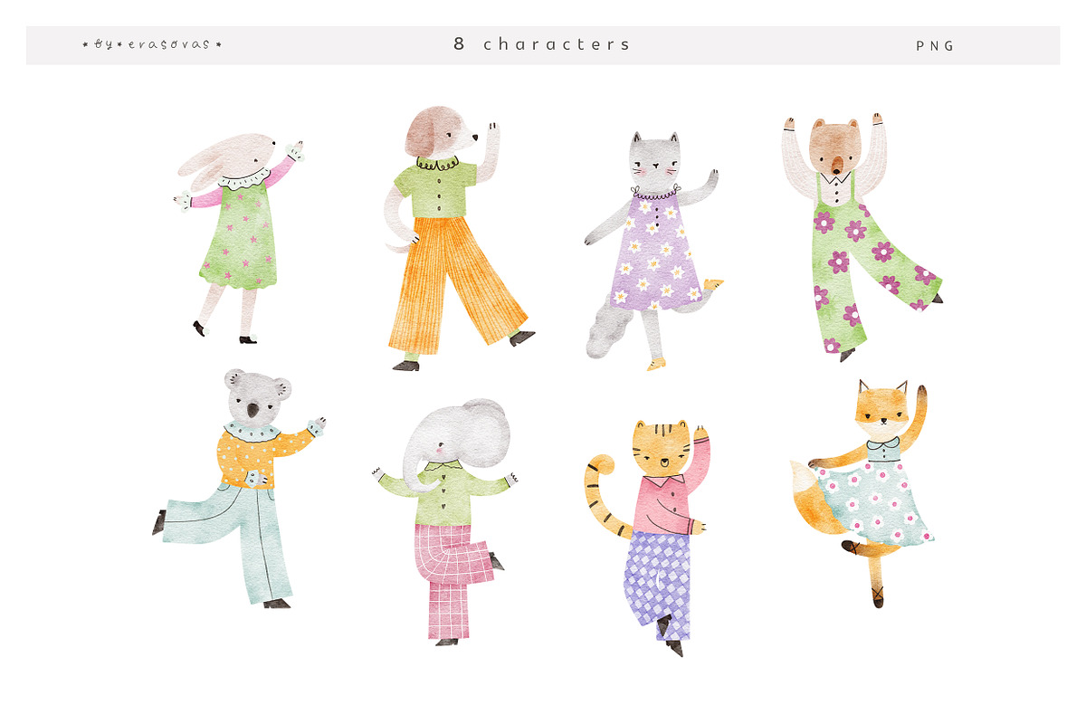 FLOWER DANCE illustrations&patterns, an Animal Illustration by erasovas (Photo 9 of 11)