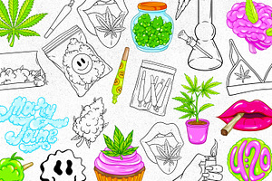 CANNABIS Procreate Stamps