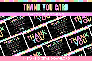 Pastel Neon Thank You Card, a Card Template by SunshineStudioBoutique