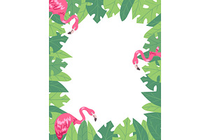 Flamingo Vertical Banner. Beach