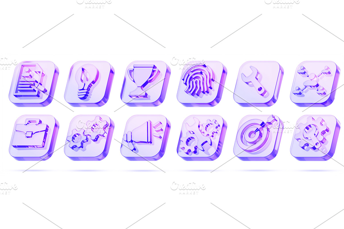 Holographic glass business 3d icon, an Object 3D Model by Marozhkastudio