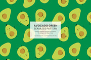 Cute Avocado Seamless Pattern, a Pattern Graphic by iyhulmonsta (Thumbnail 1 of 3)