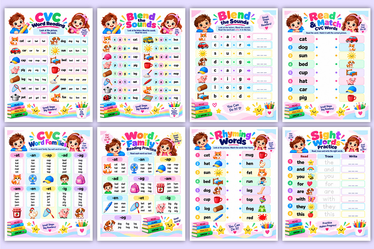 Beginning Reading Skills Workbook, a Stationery Template by Mustafiz (Photo 4 of 4)
