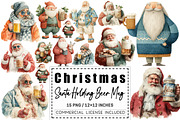 Christmas Santa Holding Beer Mug, a Graphic by CitraGraphics (Thumbnail 1 of 4)